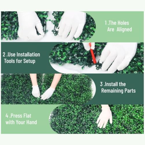 20''x20'' 24 Pieces Artificial Hedge Boxwood Panels UV Resistant - Image 5