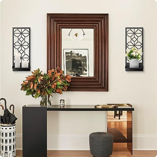 Black Metal Wall Art, Set of 2, Wall Candle Holder - Image 7