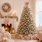 Lunmon 64 Pcs Blush Pink Champagne Gold Christmas Ornaments Xmas Bulbs - Image 5