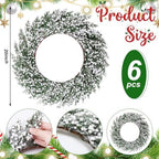Christmas Cedar Placemats Set of 6 Artificial Round Wreath Charger - Image 2
