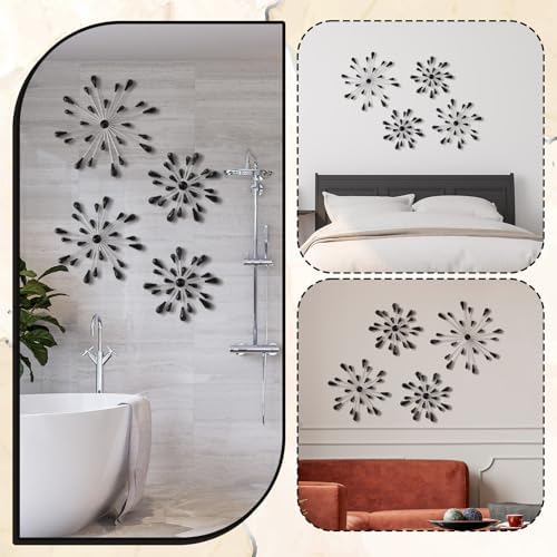 Hicarer 4 Pcs Starburst Wall Decor, Bling Metal Wall Art, Black Diamond - Image 4
