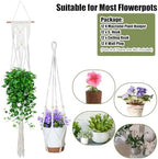 Hoteam 12 Pcs Macrame Plant Hangers Macrame Hanging Planters for Indoor Plants Handmade Boho Hanging Baskets Flower Pots Holder for Outdoor Home Wall Decor - Image 4