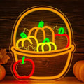 Thanksgiving Harvest Basket Neon Sign for Wall Decor Fall Led Neon Light by Geeinar