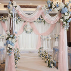 6 Pcs 29x120'' Pearl Tulle Table Runner 10ft Wedding Tablecloth, Blush Pink - Image 3