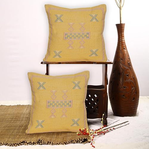 Indian Cotton Cushion Cover Sabra Kilim Pillow Cover Designer Decorative Sofa 18x18 Inche Handwoven Cushion Case for Farmhouse Home Decor Spring Decorative Pillow (Pattern 21) - Image 6