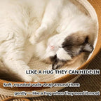 Instinct Basket, Stimuli Handwoven cat Basket Rope Cotton with Cushion, Eliminates Bed Rejection Round Pet Basket, Boho Catbed for Cats Handwoven Scratchable Breathable Weave (Small-B) - Image 7