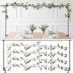 5 Pcs Over the Table Rod Stand, Black, Eucalyptus Garland by Unknown