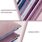 8-Colors Velvet Throw Pillow Covers 18x18 Inch Set of 4 Decorative Blue Purple Pillowcases Modern Double-Colored Cushion Covers for Sofa Couch - Image 4