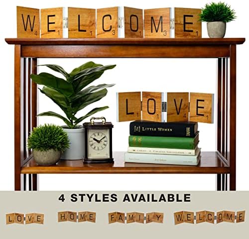 EXCELLO GLOBAL PRODUCTS Scrabble Letter Hinged Accordion Sign, Four Styles Available, Durable Wood Construction - Image 4