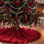 Riceshoot 63 Pcs Burgundy Velvet Christmas Tree Decorations Set - Image 4