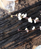 Vintage Black Lace Tablecloth 6pcs Table Fabric 60x120 Inch for Scary - Image 6