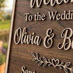 Personalized Timeless Arch Wedding Welcome Sign - Custom 3D Wood Arched Ceremony Entrance & Reception Board for Romantic Barn, Chapel or Backyard Venue - Multiple Sizes - Image 2