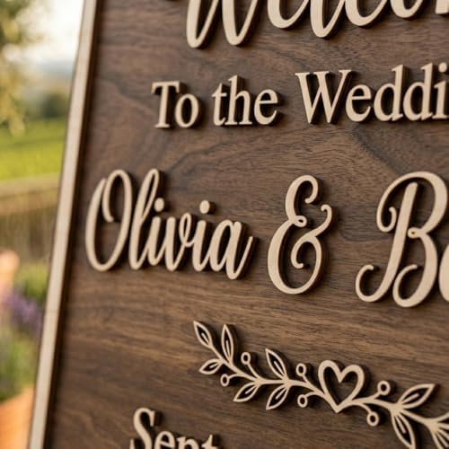Personalized Timeless Arch Wedding Welcome Sign - Custom 3D Wood Arched Ceremony Entrance & Reception Board for Romantic Barn, Chapel or Backyard Venue - Multiple Sizes - Image 2
