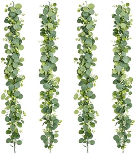 Faux Eucalyptus Garland 4 Pack, 5.9 Ft Each for Wedding Tables by Unknown