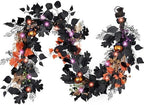 DecorbyHannah 6ft Halloween Garland for Mantle with Lights Pumpkin Decor by DecorbyHannah