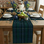 6 Pcs 72 x 13'' Christmas Table Runner, Blule and Green - Image 4