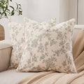 100% Cotton French Pastoral Throw Pillow Covers Set of 2, 24x24 Inch Double Sided/Green, Farmhouse Decorative Cushion Covers for Sofa Bed Living Room Home Decor by Unknown