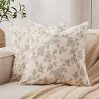 100% Cotton French Pastoral Throw Pillow Covers Set of 2, 24x24 Inch Double Sided/Green, Farmhouse Decorative Cushion Covers for Sofa Bed Living Room Home Decor by Unknown