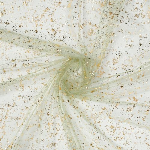Artoid Mode 6PCS Sage Green Gold Gauze Table Runner 120 Inch 10FT, Glitter Metallic Foil Sheer Dining Wedding Anniversary Holiday Birthday Table Decor for Home Party - Image 5