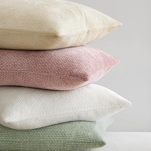 MIULEE Decorative Neutral Cream Euro Sham Pillow Covers 24x24 Inch 2 Pack - Image 4
