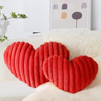 AELS Heart Shaped Pillow, Set of 2, Heart Decorative Throw Pillows, Faux Fur Love Pillows, Cute Valentines Day Decorations, Wedding Decor, Living Room Bedroom Nursery Decor, Red, L & M by AELS