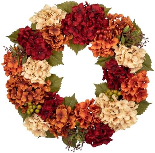 Fall Wreaths for Front Door 24 inch Autumn Wreath with Hydrangeas Berries by Oairse