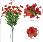 20 Bundles Artificial Flowers for Outdoor, Fake Plants Spring Decor,Red - Image 2