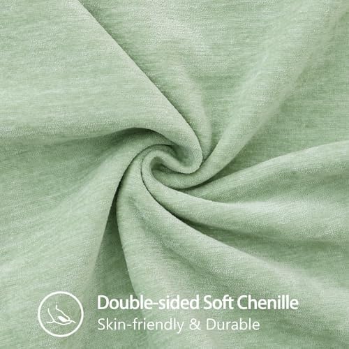 decorUhome Soft Chenille Throw Pillow Covers 24x24 Set of 2 Sage Green - Image 4