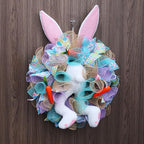 Easter Wreaths for Front Door with Lights,Easter Door Wreath,Easter Mesh Wreath,Bunny Spring Colorful Easter Decorations Holiday Ornament for Home Indoor Outdoor Supplies (Blue Bunny Butt) - Image 6