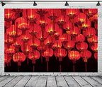 BELECO 10x8ft Fabric Happy Chinese New Year Backdrop Red Lanterns Chinese Traditional Lanterns Lit at Night New Year Eve Background Spring Festival Lunar New Year Decorations Backdrop Photo Props - Image 5