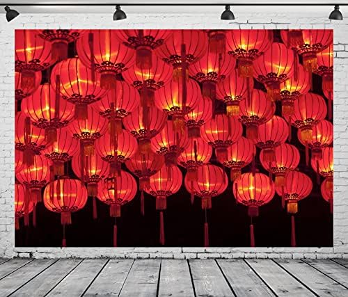 BELECO 10x8ft Fabric Happy Chinese New Year Backdrop Red Lanterns Chinese Traditional Lanterns Lit at Night New Year Eve Background Spring Festival Lunar New Year Decorations Backdrop Photo Props - Image 5