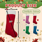4 Pack Christmas Stockings 20 Inches Large Merry Christmas Stocking Holiday Party Decor Hanging Tree Fireplace Mantle Ornaments Decorations (4, Multi-Large) - Image 2