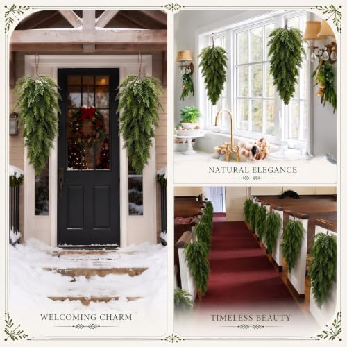 2 Pack 30" Christmas Teardrop Swag for Windows, Classic Style - Image 6