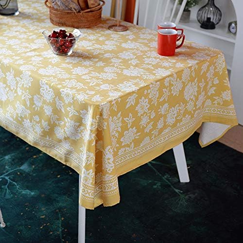 ARTABLE Yellow Floral Print Tablecloth Rectangle Summer 60 x 120 Inch - Image 4