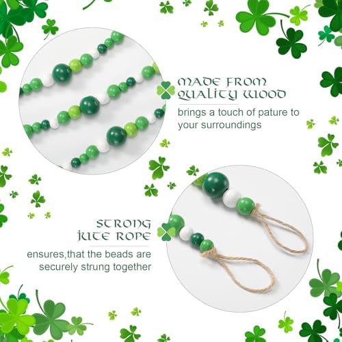 Zeyune 1 Pcs 66 Feet Christmas Beads Garland, Green - Image 4