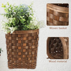SHOWERORO Wall Storage Basket Hand-Woven Hanging Fruit Basket for Vegetables Snacks Candy and Seasoning Farmhouse Wall Hanging Flower for Kitchen Garden Home Decor 7.08 X 6.69 X 5.31 in - Image 7