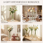 12 Pcs Diamond Pattern Glass Bud Vases, Clear Small Single Stem Flower Vase, Table Centerpiece Decor Vase for Wedding Party Home Kitchen Office Decoration Gift - Image 6