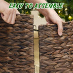 YoleShy 32 in Large Wicker Christmas Tree Collar, Rustic Tree Stand Cover - Image 4