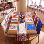 Newtay 13 Pcs 4th of July Table Runner Placemats and Dining Chair Cover Set Patriotic Red White Blue Decoration for 250th Anniversary Memorial Independence Day Kitchen Dining Home Party Decor(Classic) - Image 5