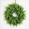 24" Spring Summer Persian Leaf Wreath for Front Door – Lush Green Artificial Wreath for Home, Porch & Wall Decor (Green, 24 Inch) by QIANYUN