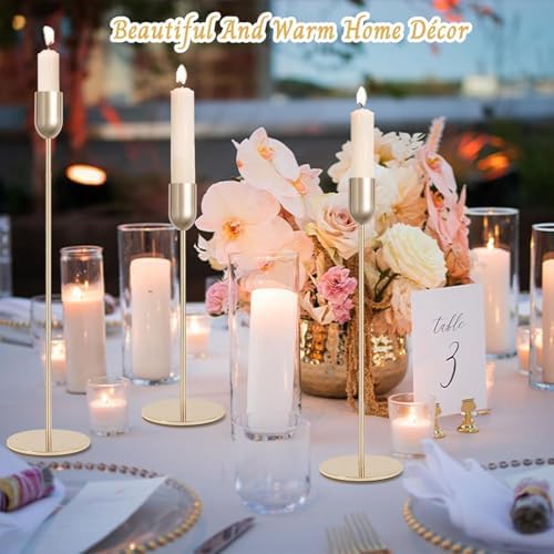 54 Pcs Glod Candle Holders Set,Vintage Taper & Pillar Candle Sticks for Wedding,Dining Table, Fireplace Mantel, Elegant Home Decor, Housewarming Gift, Festive Centerpiece - Image 7