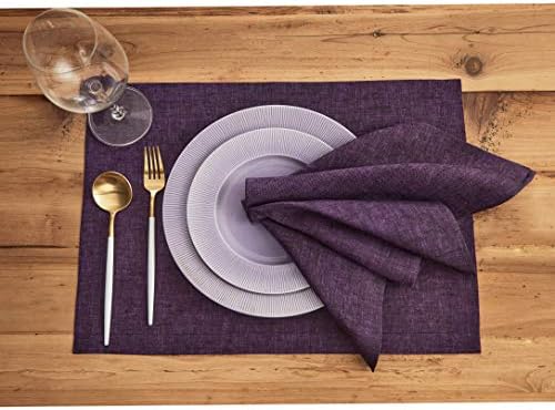Solino Home 100% Linen Cloth Napkins Grape, Athena 20 x 20 in, Set of 4 - Image 2