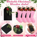 Zubebe 12 Pcs Christmas Mini Stockings Knitted Stocking, Pink - Image 6