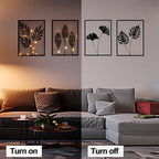 4 PCS Black Metal Wall Decor Framed with LED Lights, 16x11 Line DéCor - Image 2