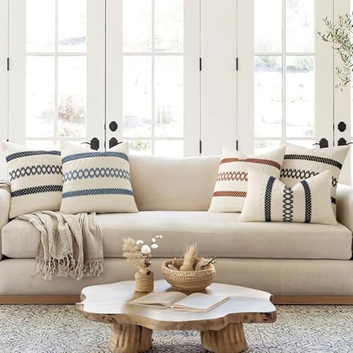 MIULEE Set of 2 Black Boho Decorative Pillow Covers 20x20 Inch - Image 3