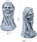 MyGift Gothic Bookends, Skull Decorative Book Ends for Heavy Books, Resin Horror Themed Death Skull Statue Book Holder for Shelves, Office, Halloween Decor - Image 4