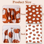 MelonBoat Fall Throw Blanket, Burnt Orange Pumpkin Soft Fuzzy Halloween Blanket for Couch, Cozy Lightweight Fall Decorative Blanket for Sofa Bed Living Room Office, 50 x 60 Inch - Image 2