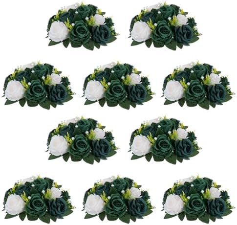NUPTIO Green Flower Ball Centerpieces: Artificial Rose for Table, 9.4 Inch by Nuptio