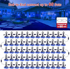 LAMPHOME LED Outdoor String Lights, 4 Pack 26FT Patio Lights with 12+1 Edison Shatterproof Bulbs(1 Spare), UL Waterproof Connectable Dimmable Outside Lights for Hanukkah, Backyard Porch Decor, Blue - Image 6