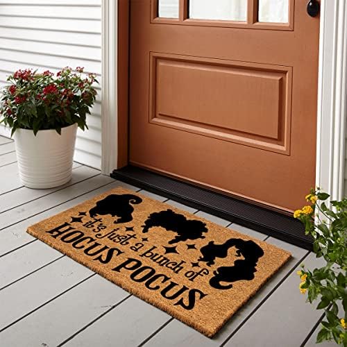 Funny Coir Doormat It’s Just a Bunch of Hocus Pocus Halloween Decor Welcome Front Porch Decor Mat For The Entrance Way Personalized PVC Backing Novelty Gift Outdoor Coir Doormat 23.6 x 15.7 inch - Image 2